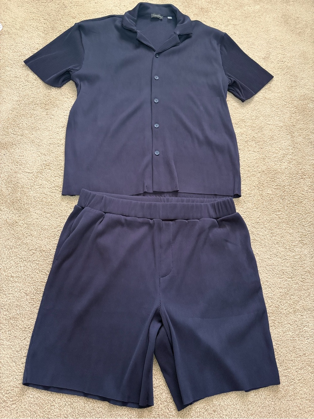 Tahari Navy Short Sleeve Set